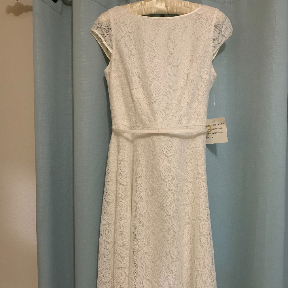 Kasper White Lace A-Line Dress